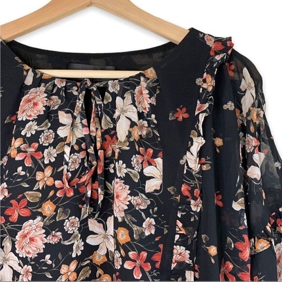 Adelyn Rae Floral and Ruffles Sheer Sleeve Layered - Picture 3 of 10